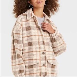 Universal threads plaid shacket jacket oversized size large